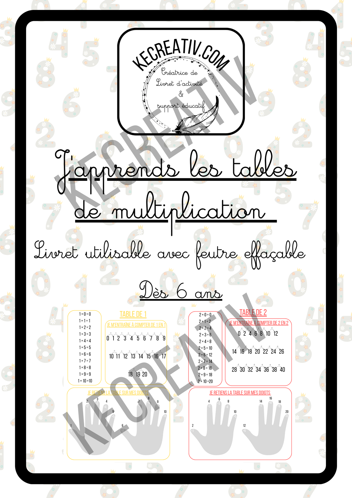 Livret d'activité les multiplication PDF