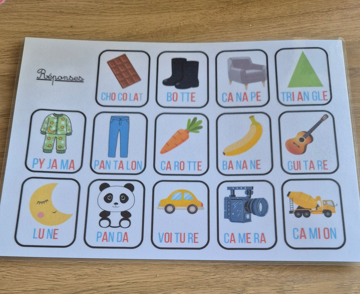 Les syllabes en image PDF