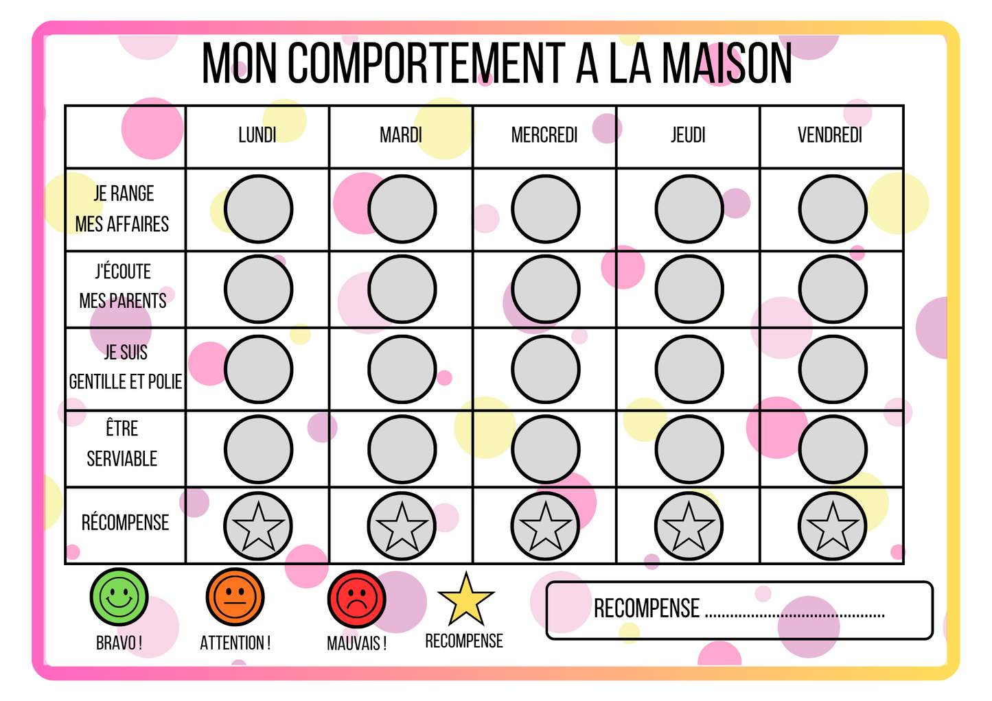 4 supports comportement fille ou garcon PDF